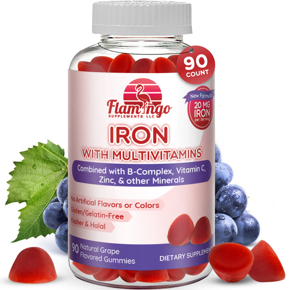 Iron + Vitamin C, Zinc, B Complex & Biotin Gummies - 90 Count