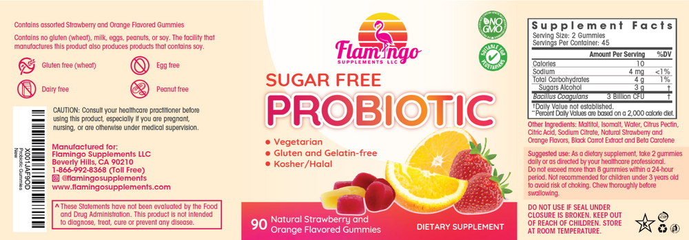 Sugar-Free Probiotic Gummies - 90 Count